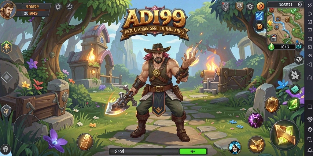 Gameplay seru ADI99 dengan pertempuran dinamis dan karakter menarik.