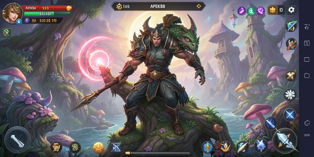 Tampilan layar utama APEK88 dengan gameplay petualangan yang seru.
