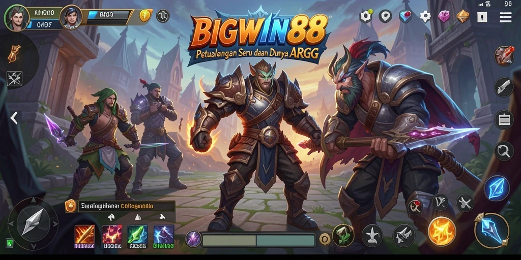 Tangkapan layar BIGWIN88 menunjukkan pertarungan epik dalam dunia ARPG yang fantastis.
