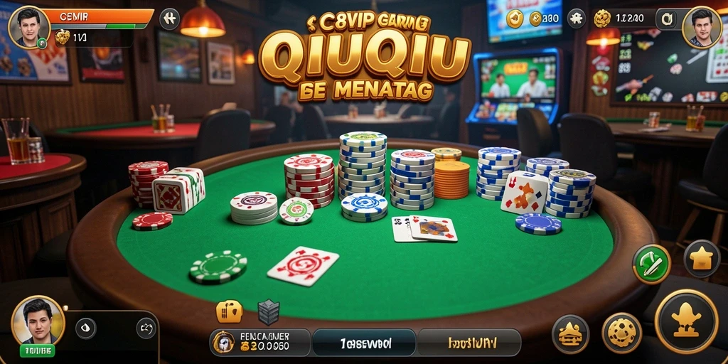 Tampilan menarik gameplay QiuQiu di C8VIP.