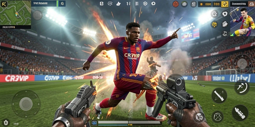 Gameplay seru dan intens dalam CR7VIP menunjukkan pertarungan penuh aksi.
