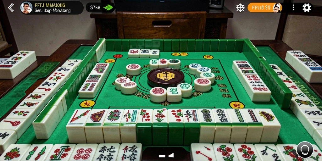 Tampilan gameplay Mahjong yang seru dan mendebarkan di F7F7.