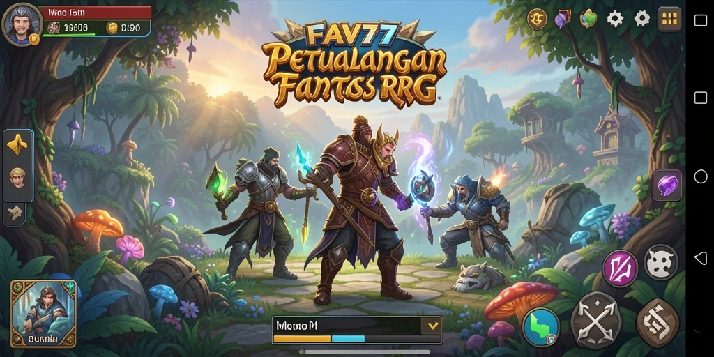 Screenshot gameplay FAV77 yang menampilkan pertarungan mendebarkan di dunia RPG.
