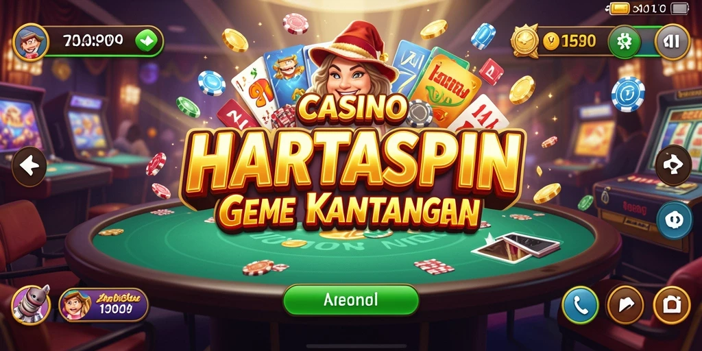 Tampilan screenshot HARTASPIN menunjukkan gameplay Kasino yang menarik dan interaktif.