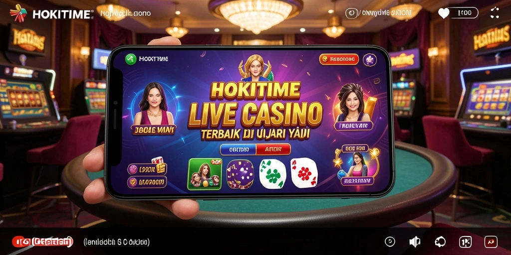 Screenshot HOKITIME menampilkan dealer langsung dalam permainan kasino yang mendebarkan.