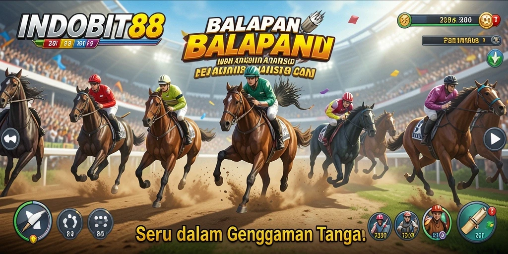 Tampilan mendebarkan dari aksi balapan dalam INDOBIT88.
