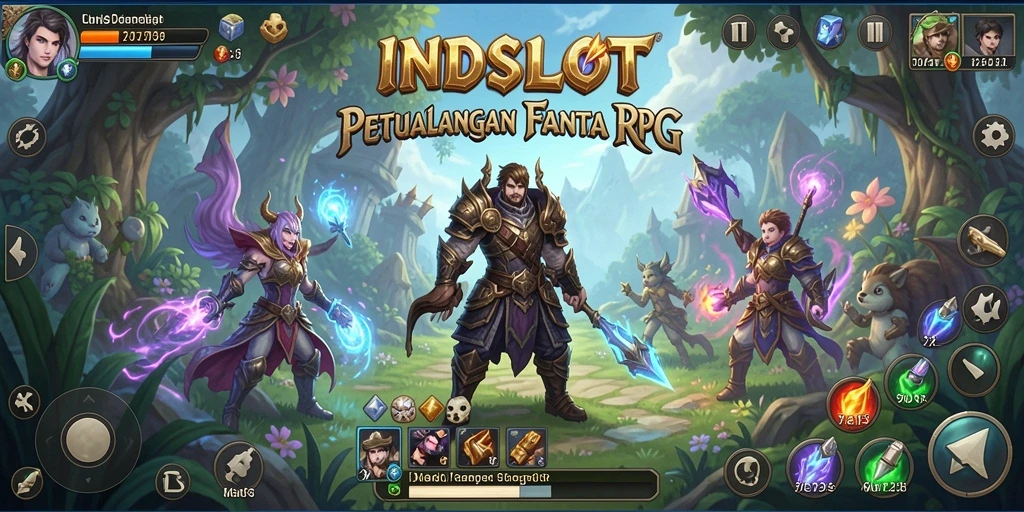 Tampilan gameplay INDSLOT yang menonjol dalam petualangan RPG.