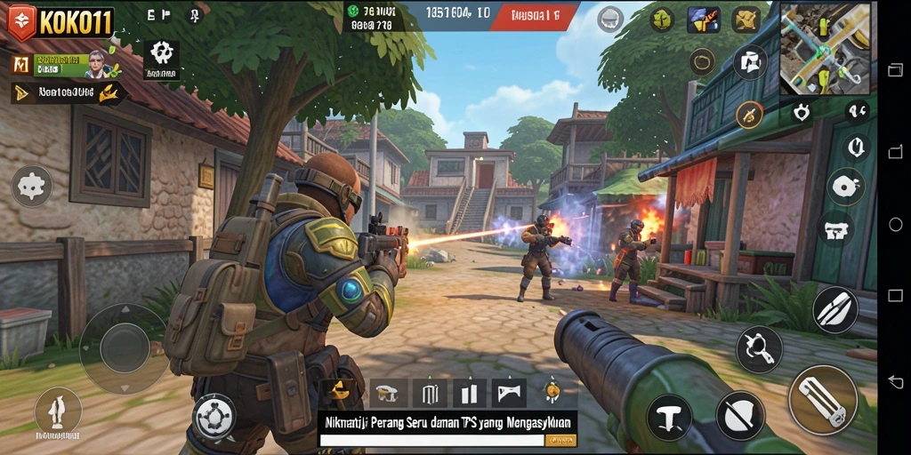 Tampilan seru gameplay KOKO11 dengan aksi tembak-menembak yang menarik.