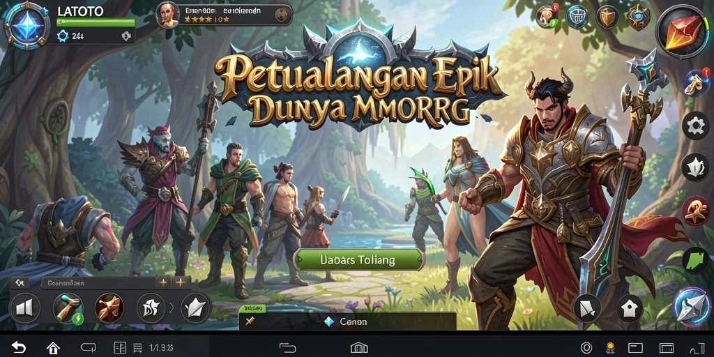 Tampilan gameplay epik dalam dunia MMORPG LATOTO.