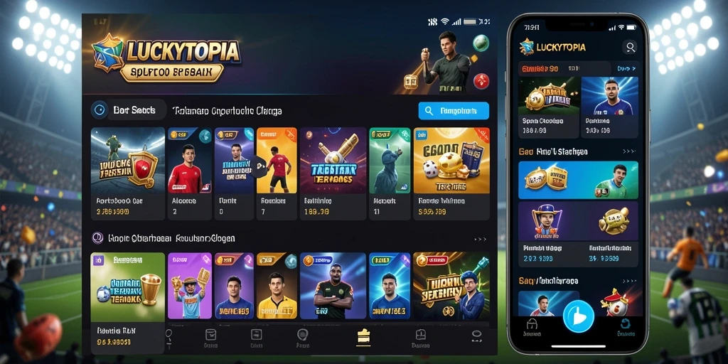 Tampilan gameplay LUCKYTOPIA yang menarik dan interaktif.