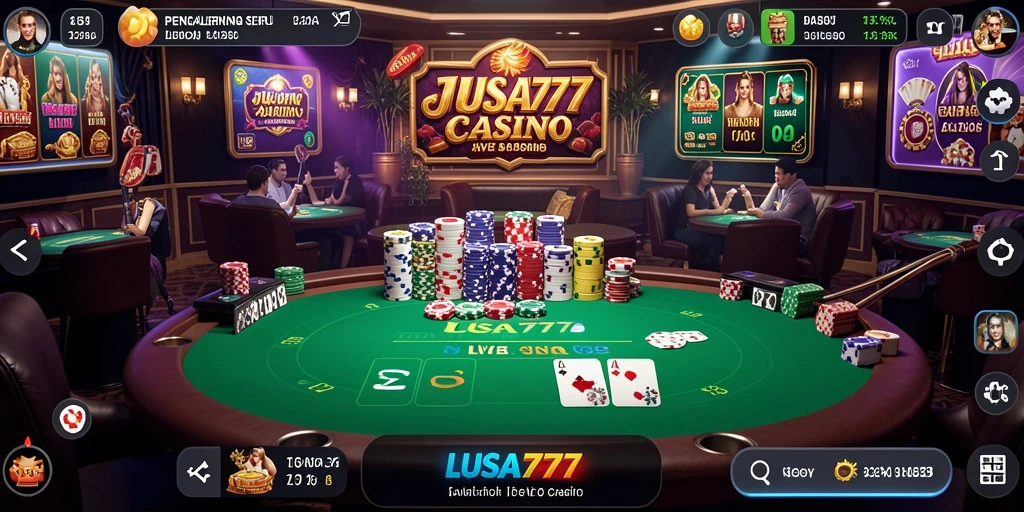 Screenshot gameplay LUSA777 menampilkan keseruan permainan Live Casino.