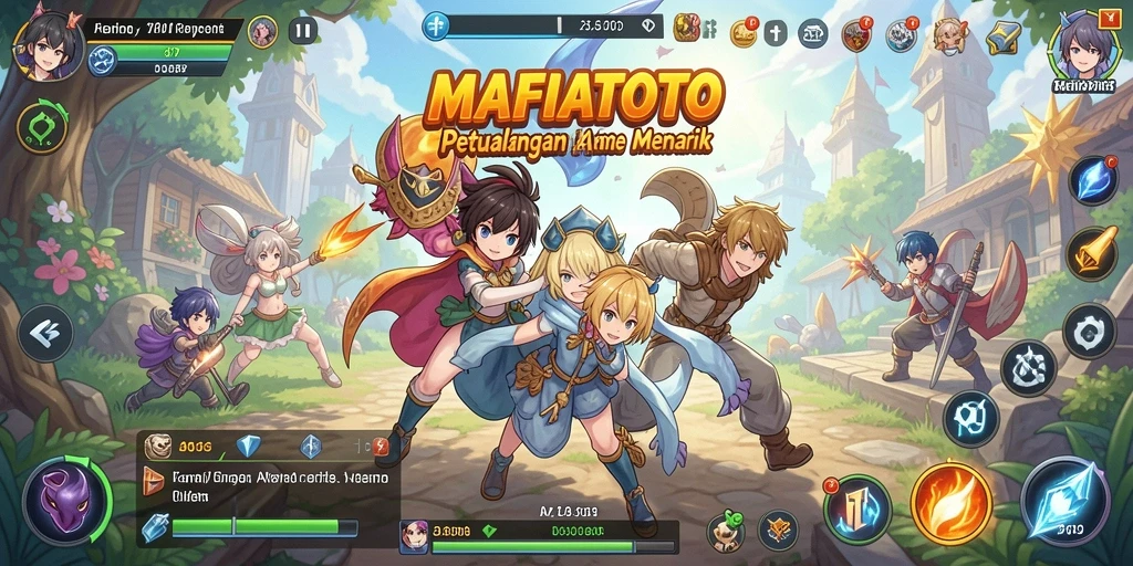 Gameplay MAFIATOTO yang penuh aksi dan karakter anime yang menarik.