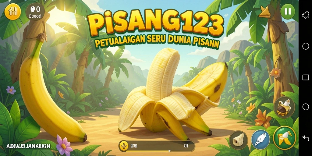 Tampilan gameplay seru saat menjelajahi dunia pisang.