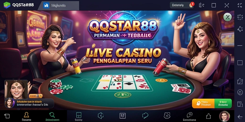 Tampilan gameplay seru di QQSTAR88 dengan dealer live.