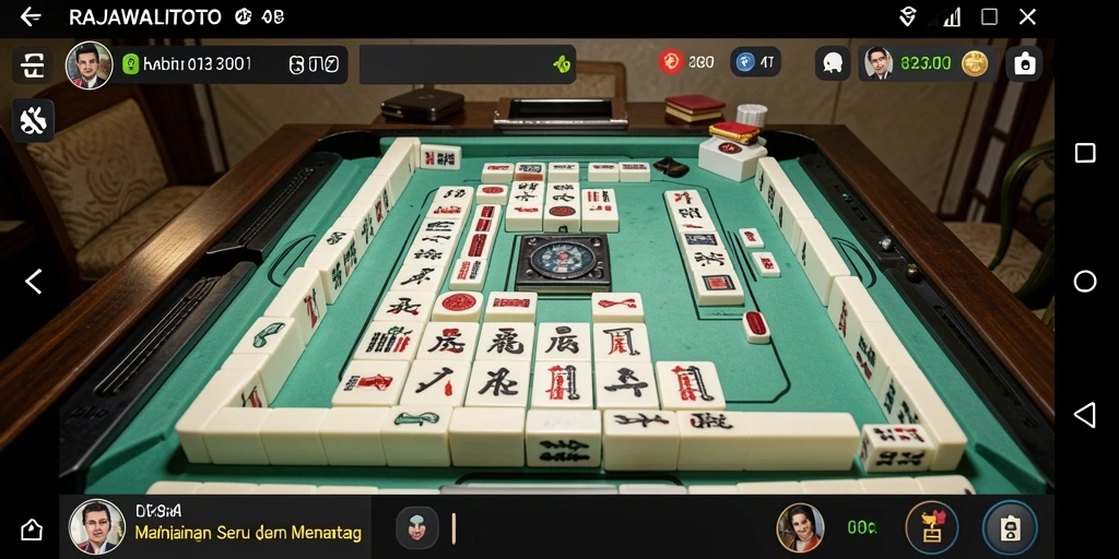 Screenshot gameplay RAJAWALITOTO yang menunjukkan keseruan bermain Mahjong.