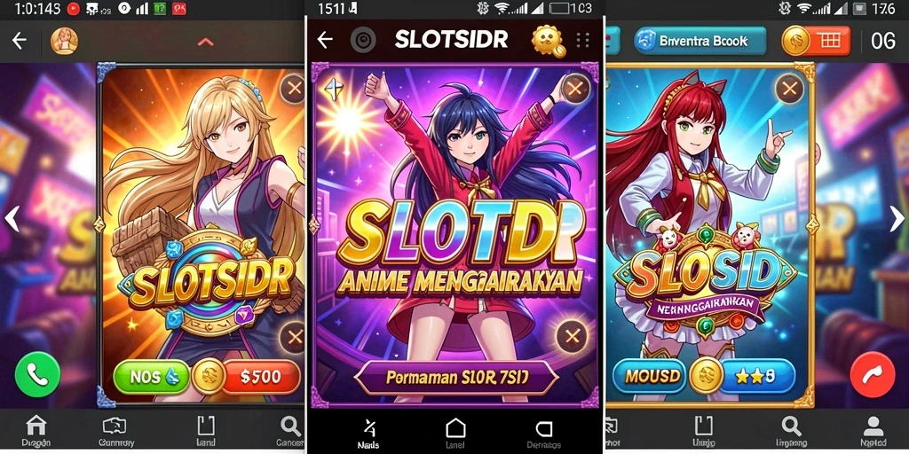 Screenshot SLOTSIDR menampilkan gameplay seru dengan karakter Anime.