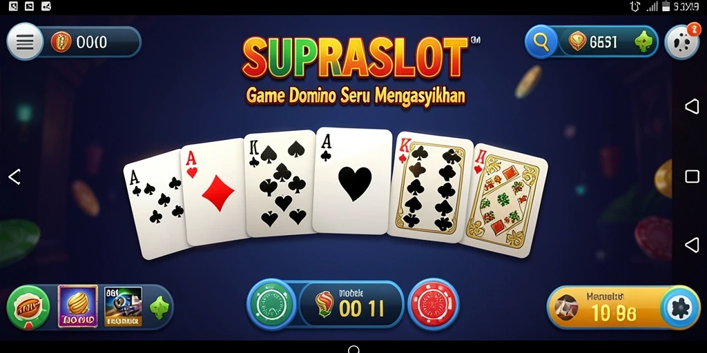 Screenshot gameplay SUPRASLOT yang menampilkan suasana Domino yang seru.