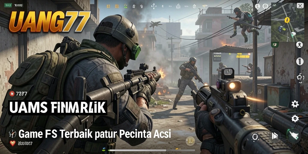 Screenshot gameplay UANG77 menunjukkan aksi menegangkan dalam pertempuran FPS.