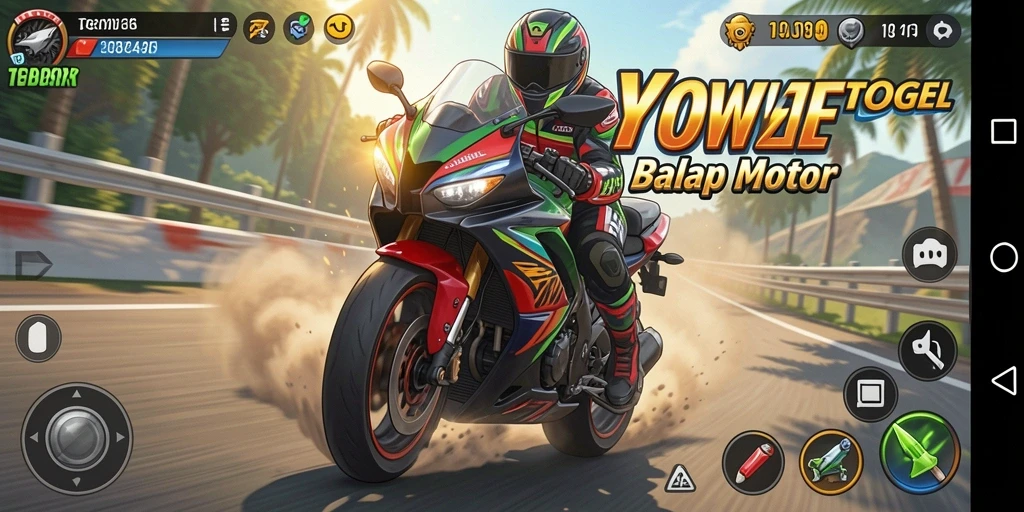 Gameplay seru YOWESTOGEL dengan balapan motor yang mendebarkan.